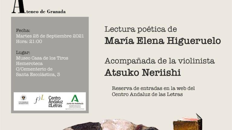 Lectura poética de María Elena Higueruelo acompañada de la violinista Atsuko Neriishi